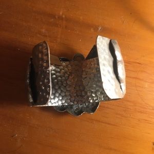 Anti Silver Flower Cuff Womens Bracelet